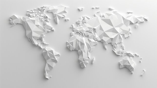 illustration of the world map all in white