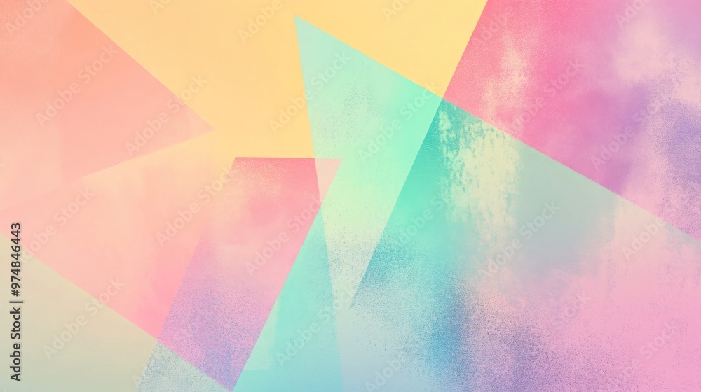 Poster gradient background with soft pastel tones, featuring abstract geometric shapes and subtle noise tex