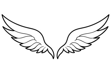wings line art vector illustration