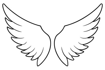 wings line art vector illustration