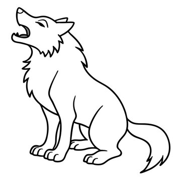recommend clip art: werewolf howling line art simple vector