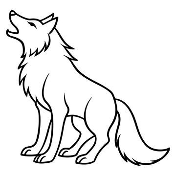 recommend clip art: werewolf howling line art simple vector