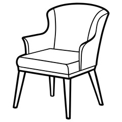 armchair line art vector illustration