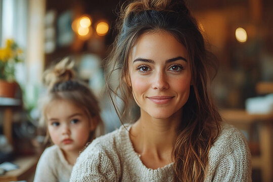 Latina Mother Balancing Small Business from Home and Family Life in an Authentic, Inviting Atmosphere