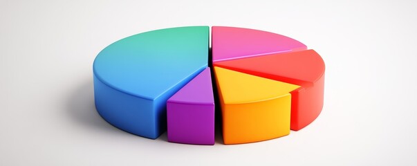 Obraz premium Colorful 3d pie chart with gradient sections