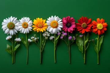 Obraz premium Seasonal Flowering Guide represented in a minimalist design, focusing on flowers that bloom in different seasons for year-round garden beauty