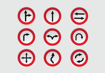 traffic direction circle icon logotype vector illustration 