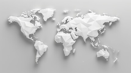 illustration of the world map all in white