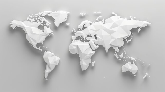illustration of the world map all in white - Powered by Adobe