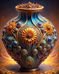 various of vase rendered with 3D  