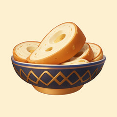 a bowl of bread for Hanukkah festival