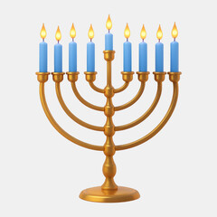 hanukkah menorah with candles