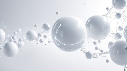 Abstract illustration of interconnected spheres and lines, symbolizing technology and innovation.