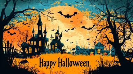 Happy Halloween Spooky background