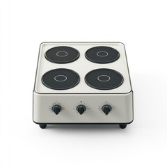Obraz premium A high-resolution shot of a compact electric stove, isolate on white background