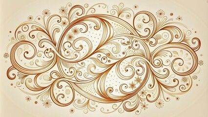 Delicate, hand-drawn typography with intricate swirls and flourishes adorns a creamy background, evoking a sense of