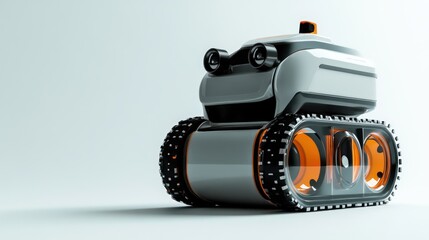 A high-resolution shot of a robotic window cleaner, isolate on white background