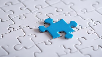 A 3D puzzle on a presentation slide, missing a blue piece, illustrating incomplete sales figures