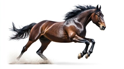 A horse galloping, isolate on white background