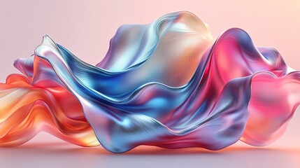 Obraz premium Abstract 3D render of flowing, iridescent liquid.