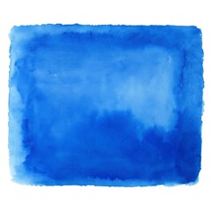 Obraz premium A picture, blue watercolor of a rectangle, isolated on white background.
