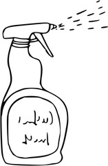 Home cleaning hygiene household work detailed doodle outline. Perfect for wallpaper, template, banner, wall decor . Vector illustration