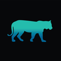 The silhouette of a giraffe. Original vector illustration in vintage style.