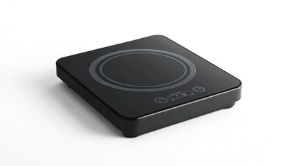 Fototapeta premium A portable induction cooktop, isolate on white background