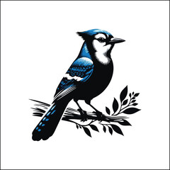 bird, crow, black, animal, wildlife, nature, raven, magpie, beak, white, wild, birds, feather, branch, isolated, avian, feathers
blue jay on a branch