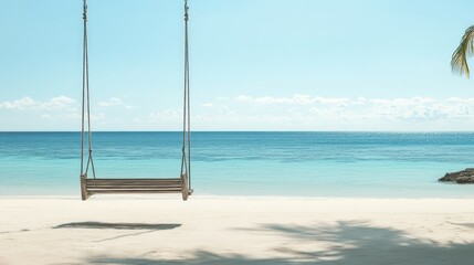 Tranquil Tropical Beach Backdrop. AI generated illustration