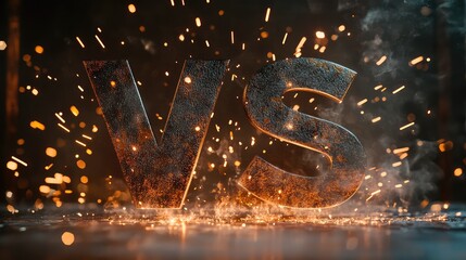 Versus Battle Background with Metal Rusty Letters. AI generated illustration