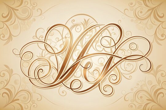 Elegant, swirly cursive letter "W" ornament with intricate flourishes and loops, created with gentle, expressive