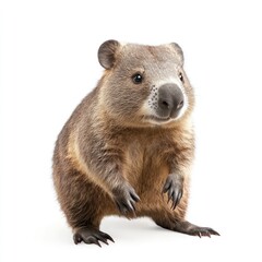 Fototapeta premium A wombat standing, isolate on white background