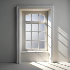 Obraz premium empty room with window and curtains