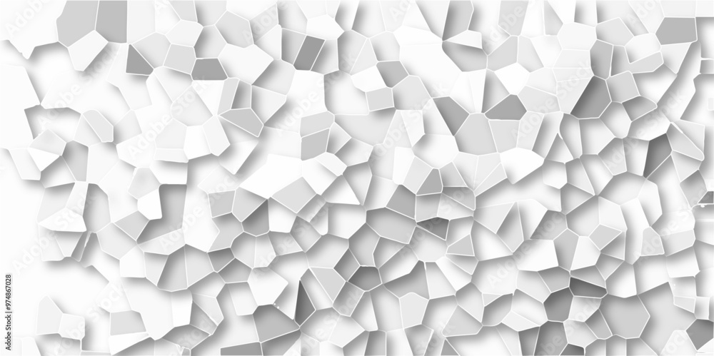 Aufkleber abstract geometric pattern of gray and white irregular shapes mosaic tiles vector art illustration. 