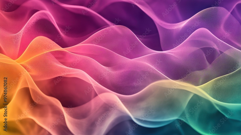 Poster vibrant wave of innovation - abstract pattern of colorful ripples for creative concepts
