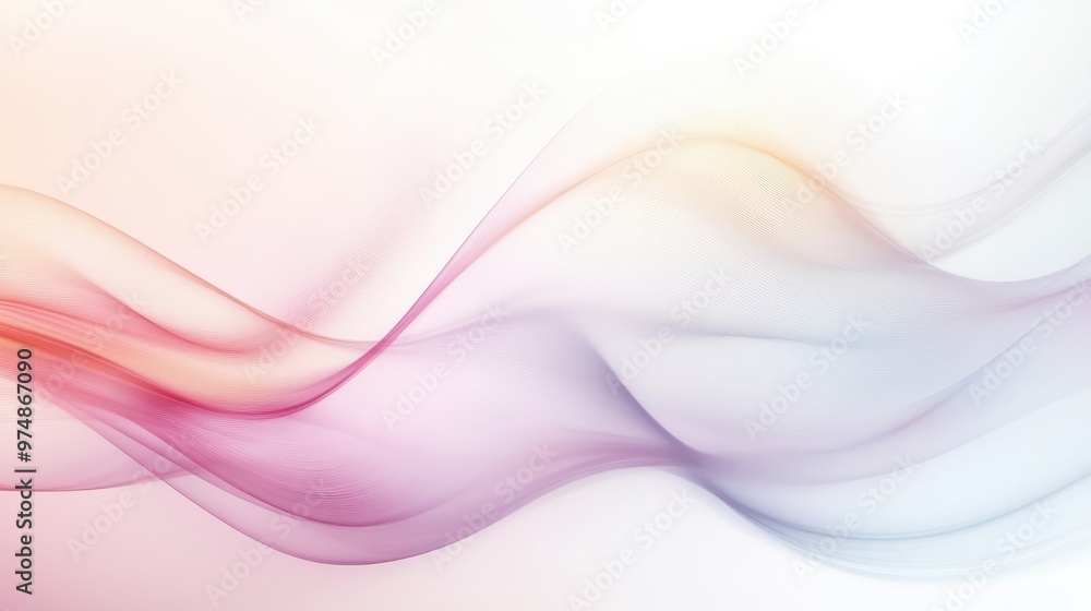 Aufkleber ethereal wave patterns in transparent abstract background - creative color blending and delicate con