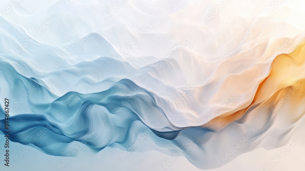Aufkleber ethereal wave of creativity - soft color blend abstract background with detailed rippling pattern