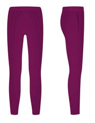 Purple  tracksuit bottom. vector illustration