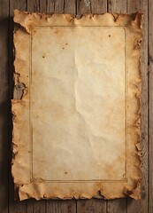 an old torn paper on wooden table