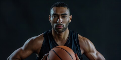 Portrait of a Focused Basketball Player