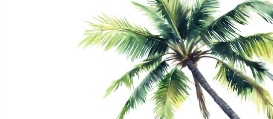 Coconut tree set against a white backdrop