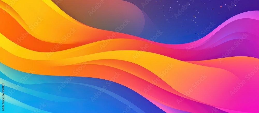 Poster colorful abstract wave gradient background in a flat design style