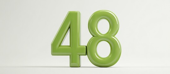 3D green share icon representing 48 percent isolated on a white background featuring a creative 3D illustration