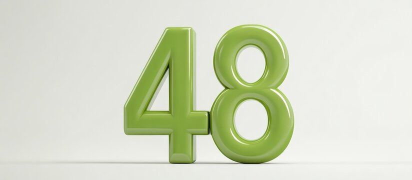 3D green share icon representing 48 percent isolated on a white background featuring a creative 3D illustration