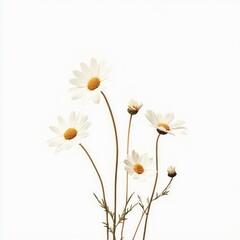Fototapeta premium Daisy flower isolate on white background, simple and pure,