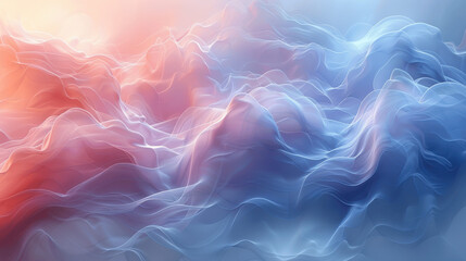 Fototapeta premium Soft pastel clouds swirl together at sunset, creating a serene and dreamy atmosphere over the horizon