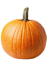 Obraz premium A single orange pumpkin sits on a white background