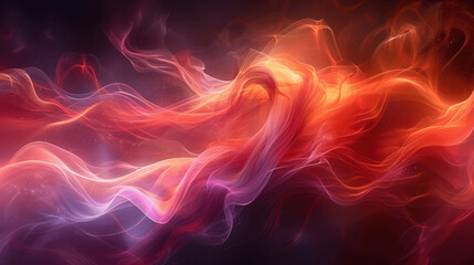 Colorful abstract swirls blend together in vibrant hues, creating an ethereal atmosphere in a dark background