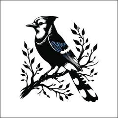 blue bird on a white background